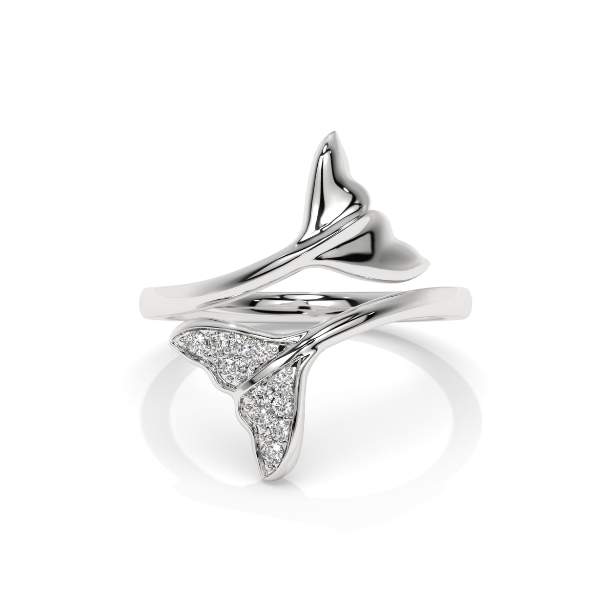 14K White Gold - Single Tail Pavé