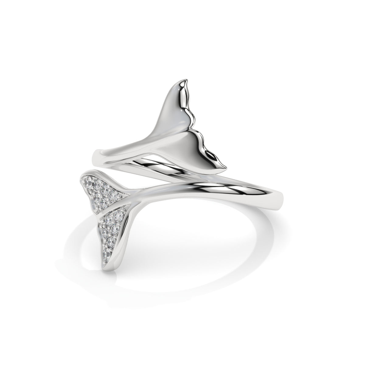 14K White Gold - Single Tail Pavé