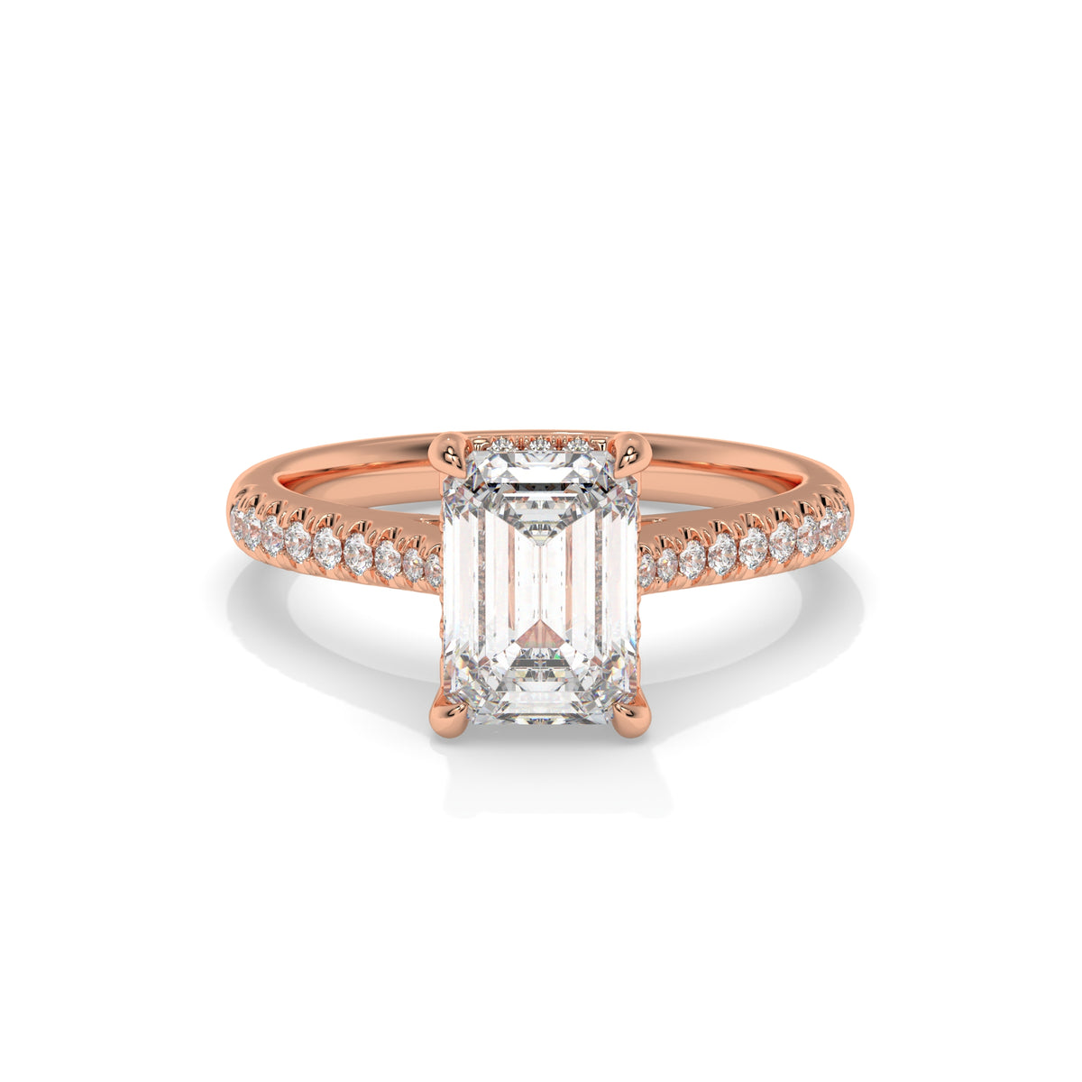 14K Rose Gold - Emerald