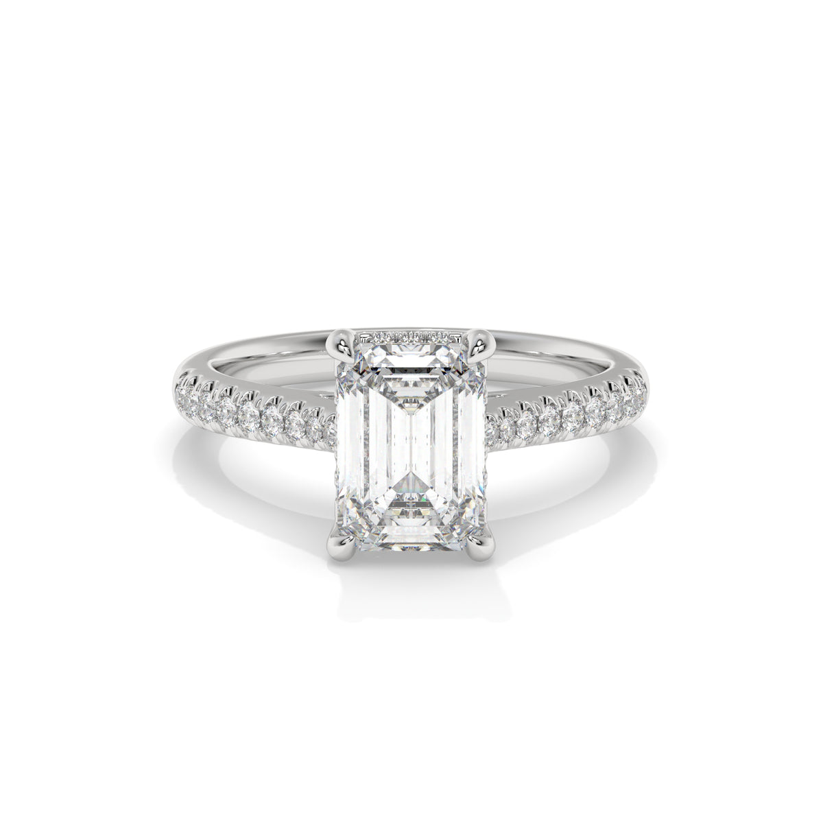14K White Gold - Emerald