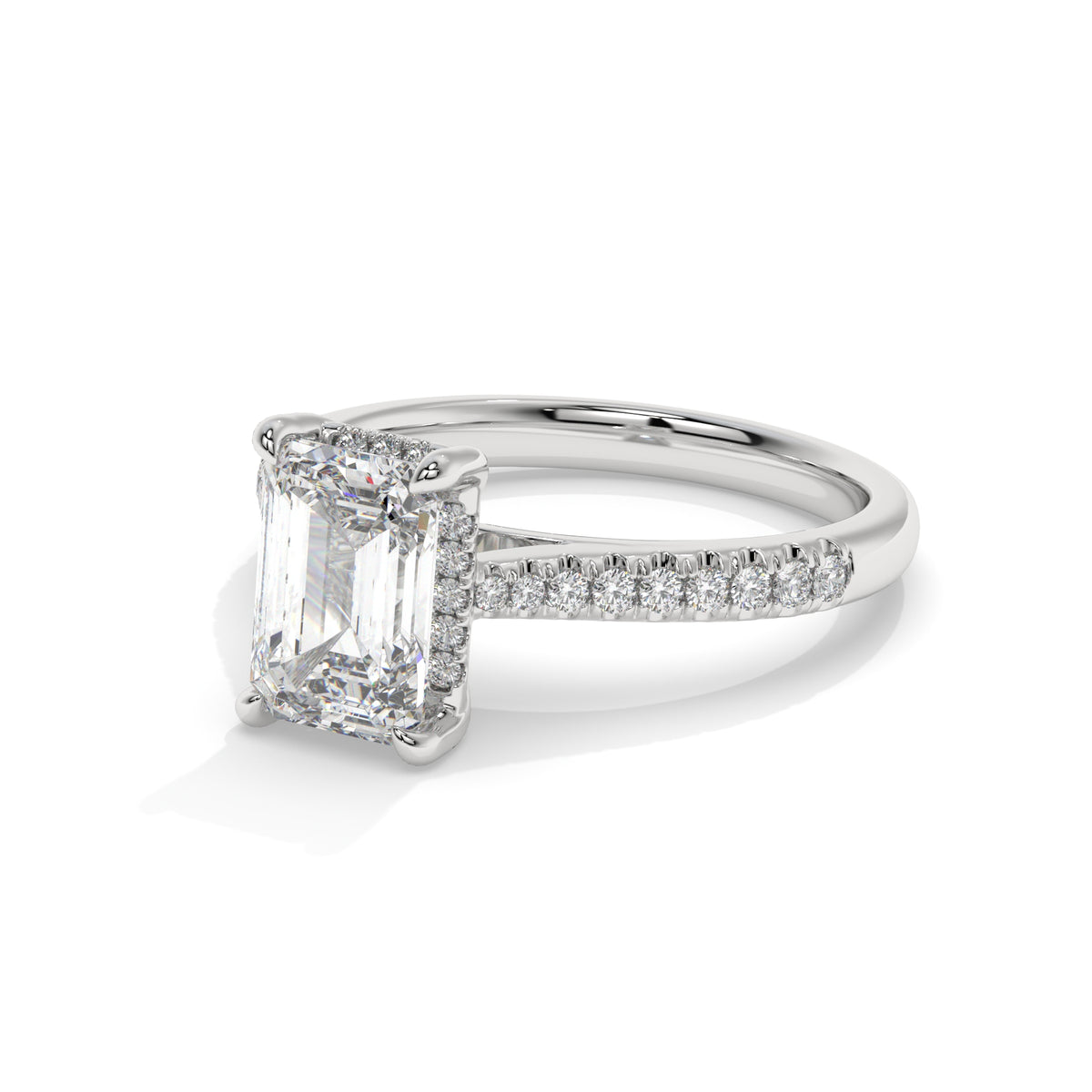 14K White Gold - Emerald