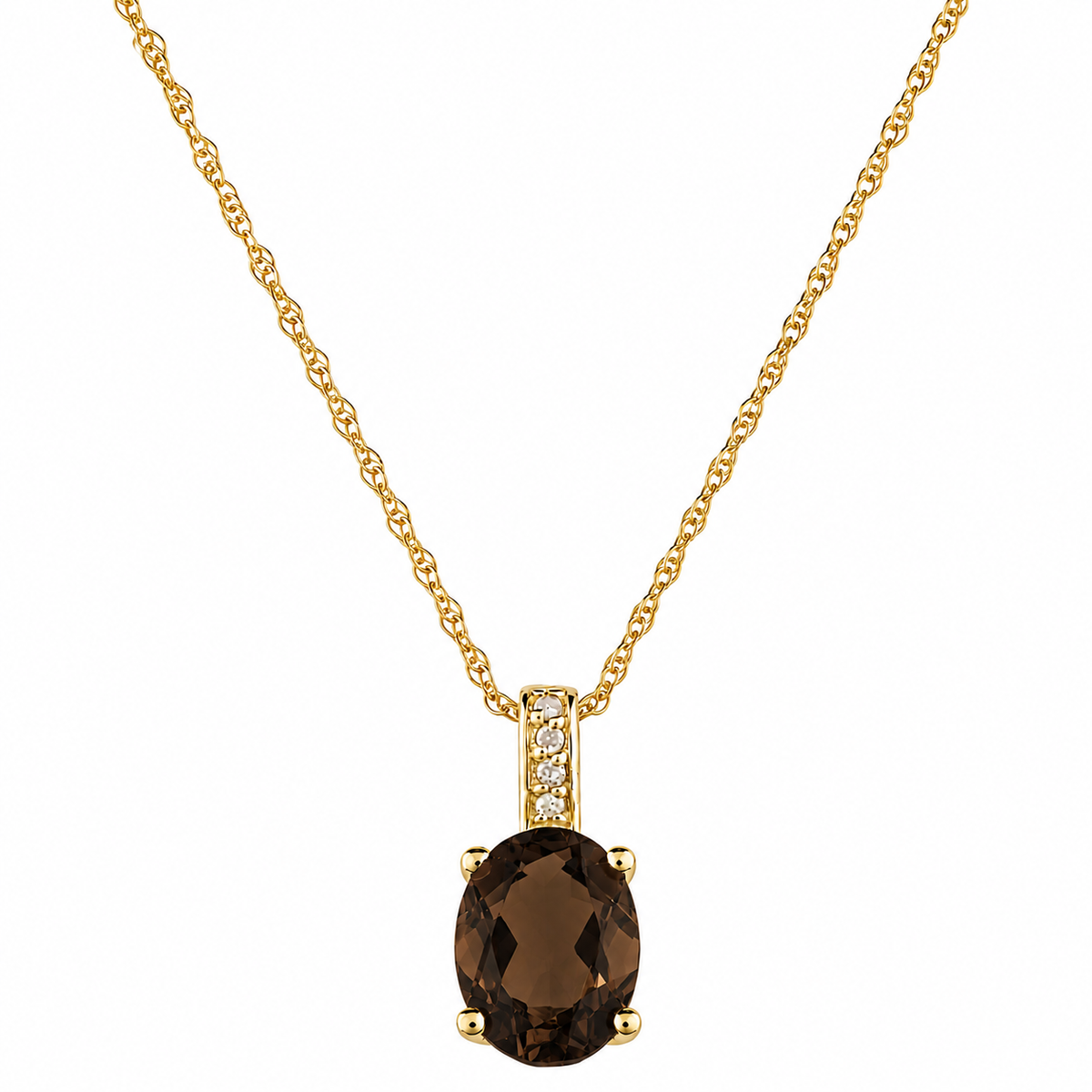 14K Yellow Gold - Smoky Quartz