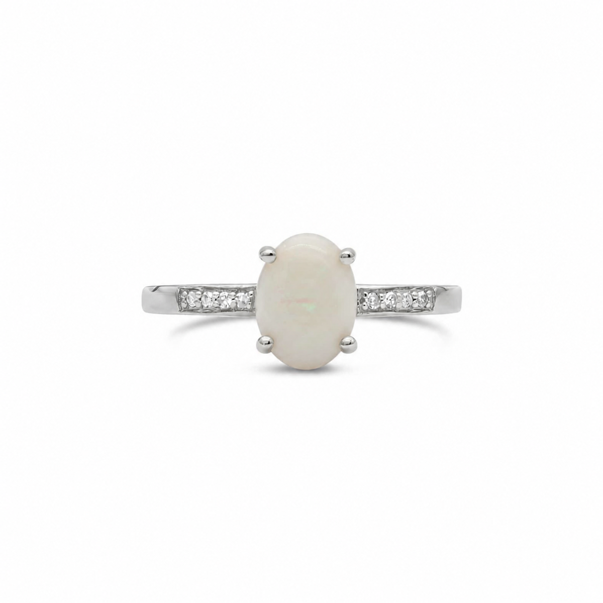 14K White Gold - Opal