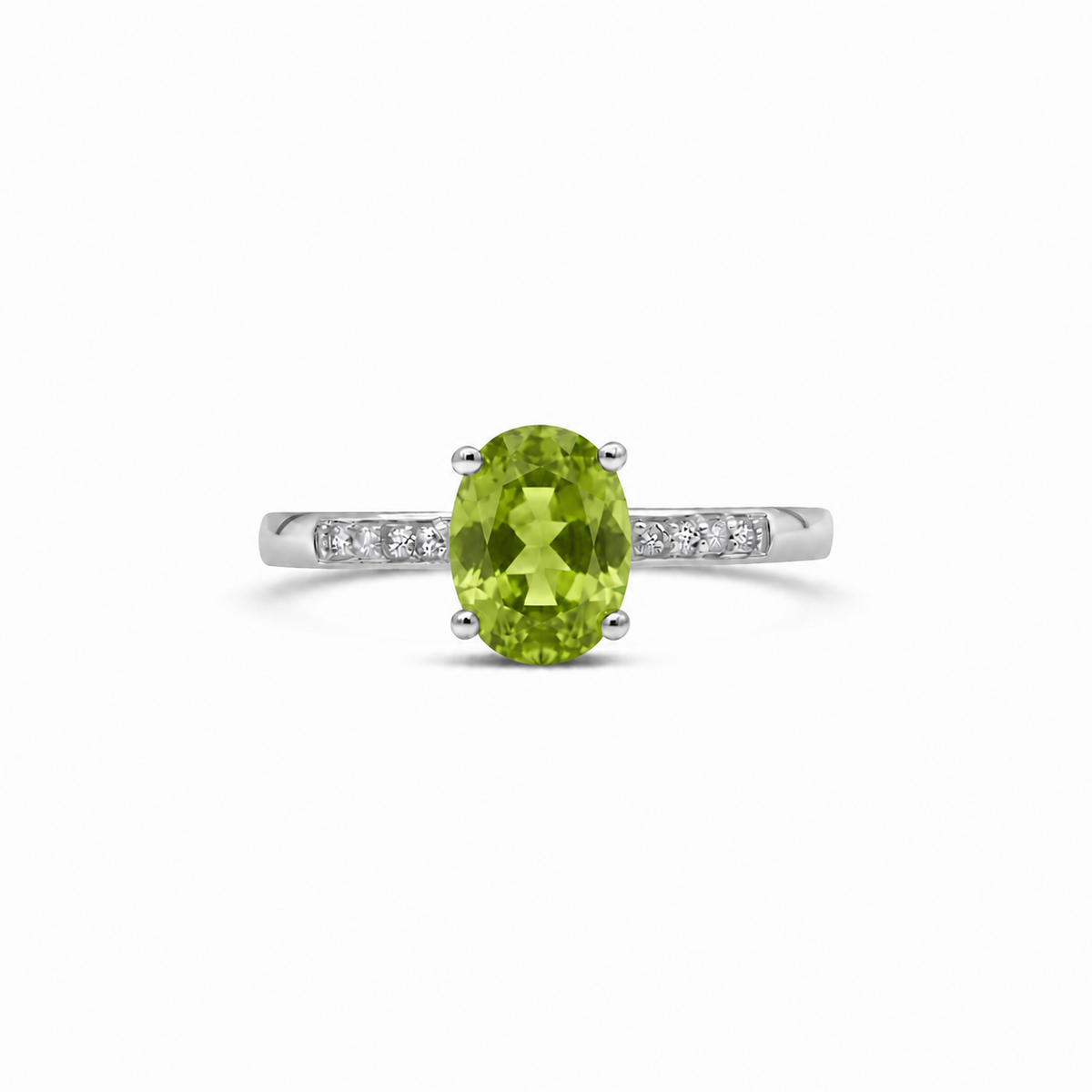 14K White Gold - Peridot