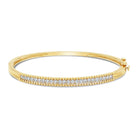 Simple Diamond Row Bangle in Yellow Gold - Milano
