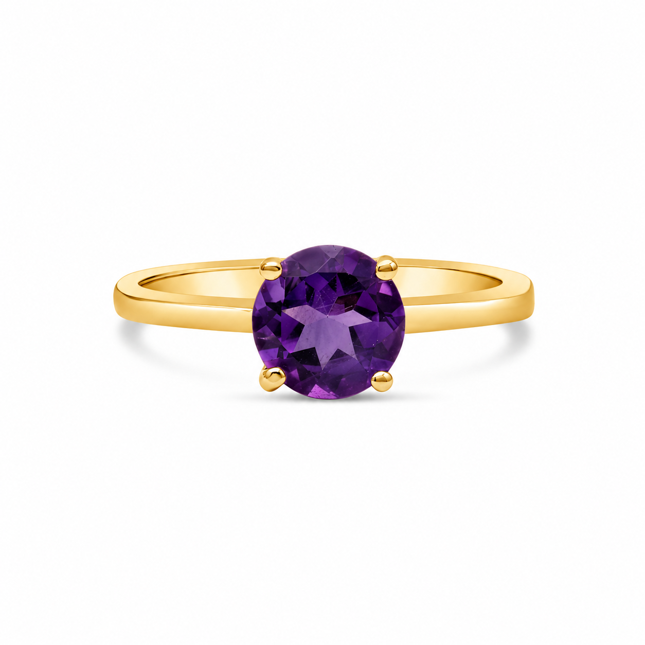 14K Yellow Gold - Amethyst