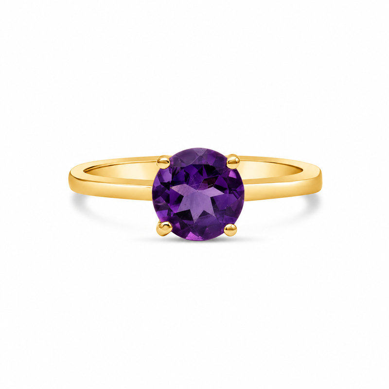 14K Yellow Gold - Amethyst