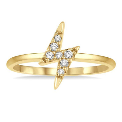 Lightning Bolt Petite Diamond Ring
