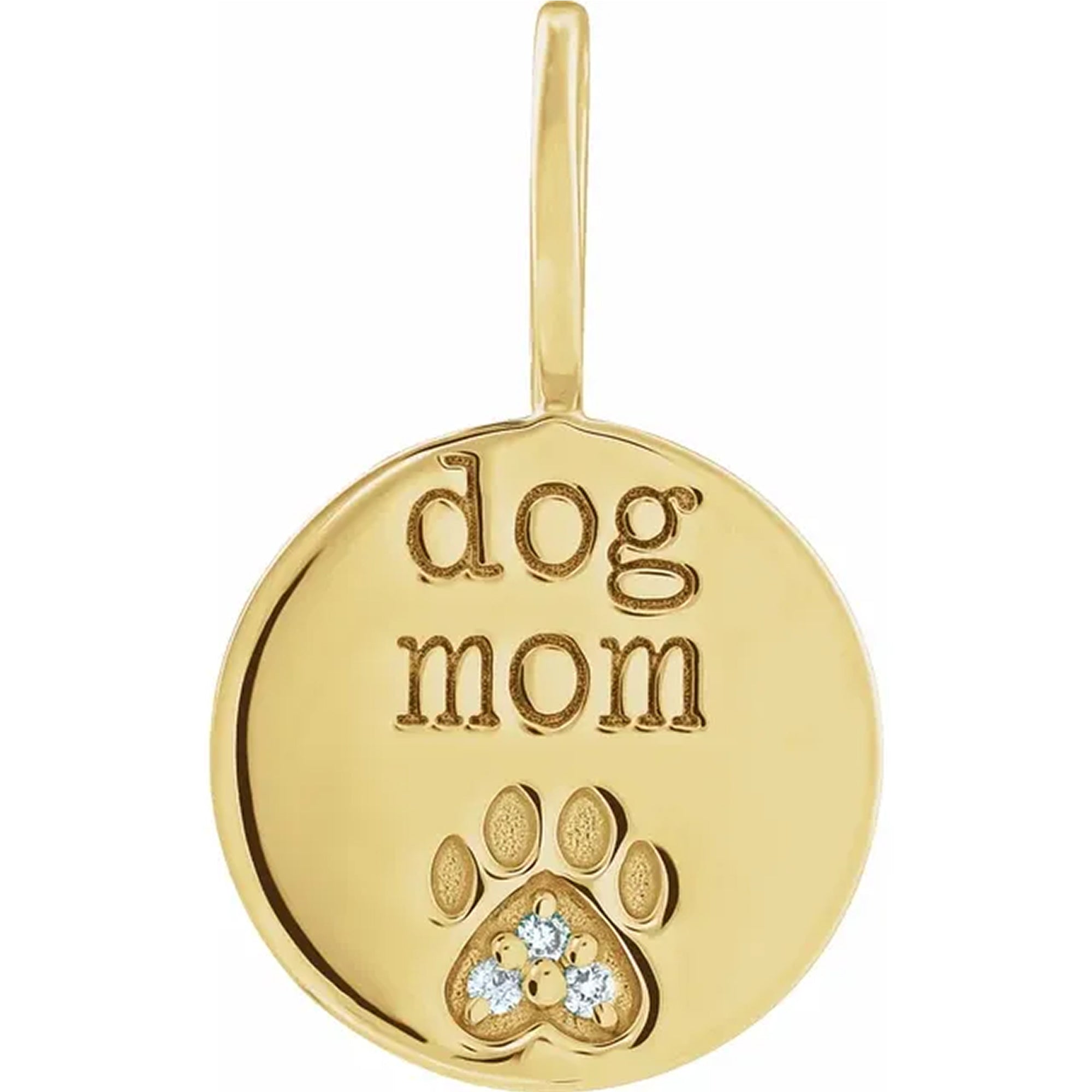 14K Yellow Gold - Dog mom