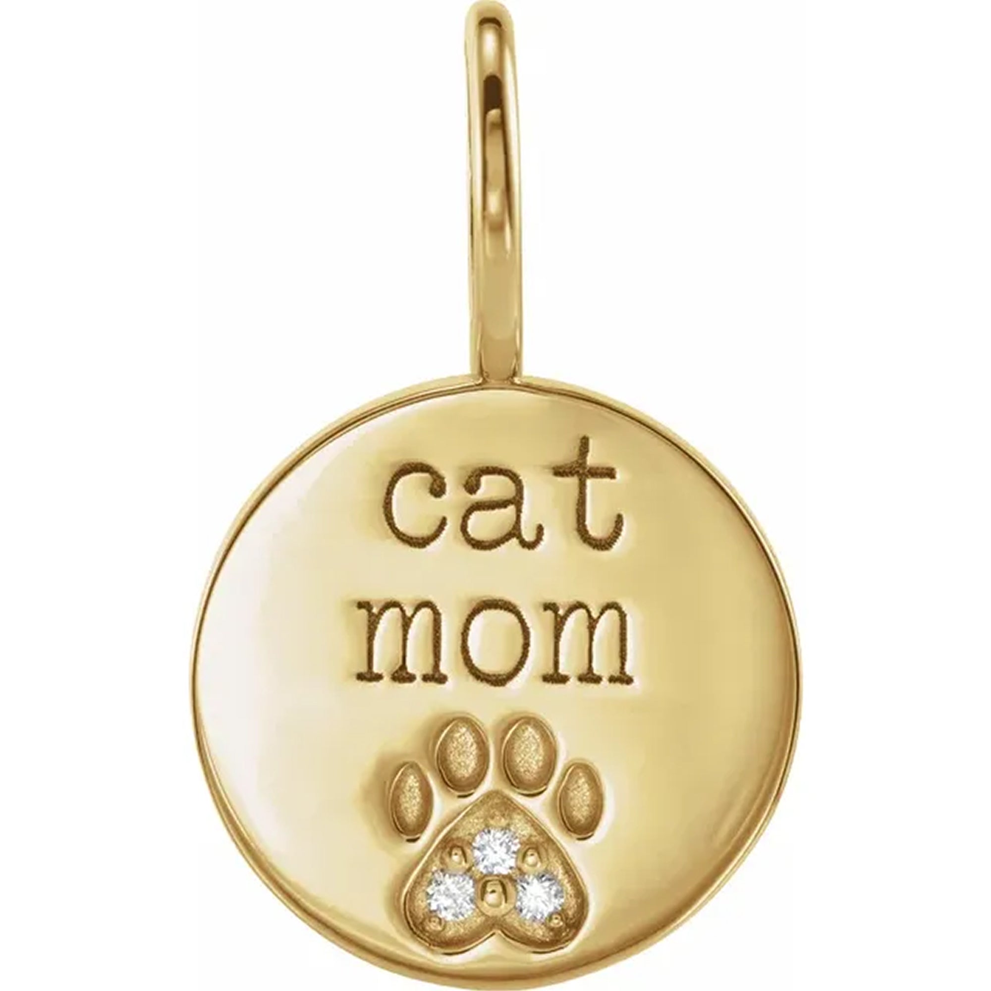 14K Yellow Gold - Cat mom
