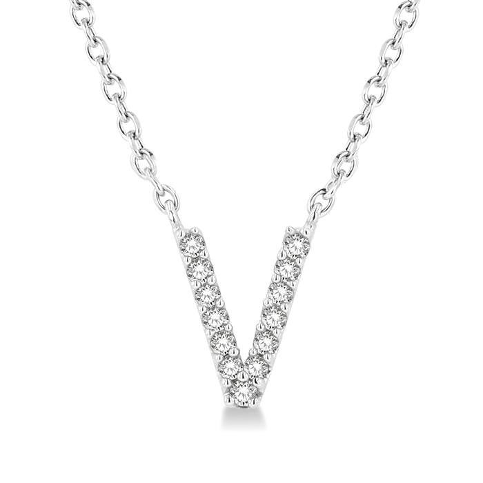 14K White Gold - V