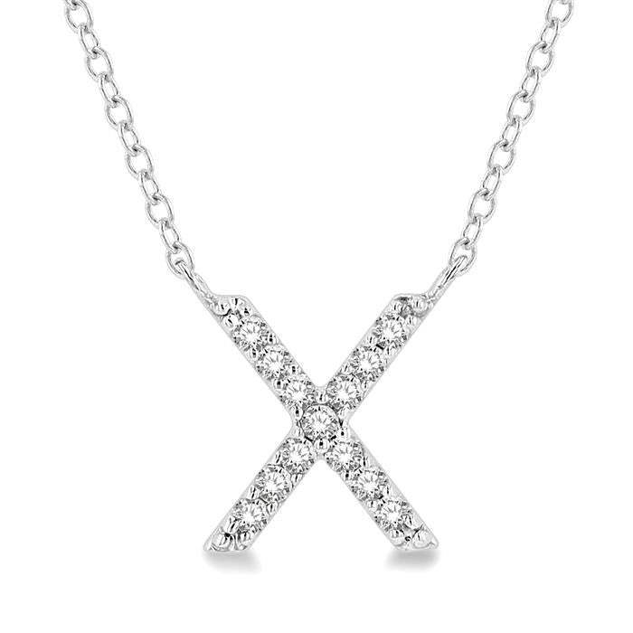 14K White Gold - X