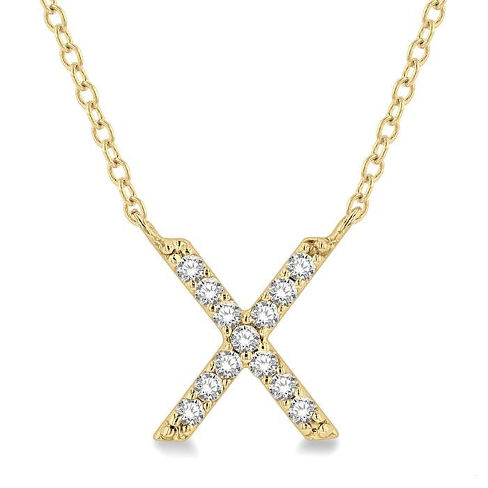 14K Yellow Gold - X