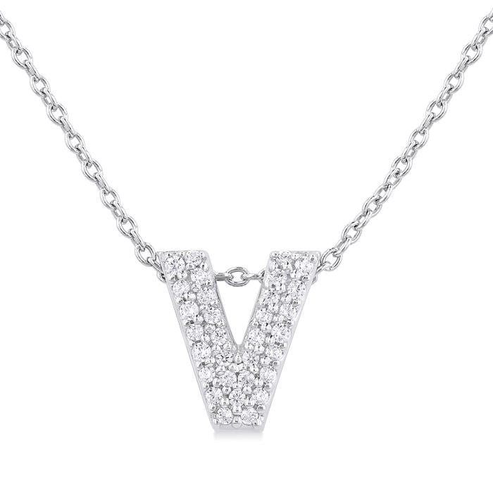 10K White Gold - V