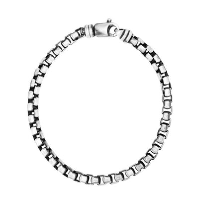 Men's Gunmetal Round Box Bracelet