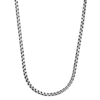 Men's Gunmetal Round Box Chain