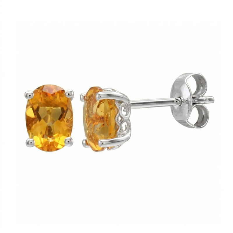 14K White Gold - Citrine