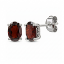 14K White Gold - Garnet