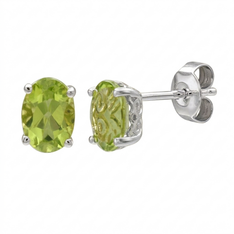 14K White Gold - Peridot