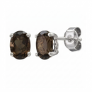 14K White Gold - Smoky Quartz