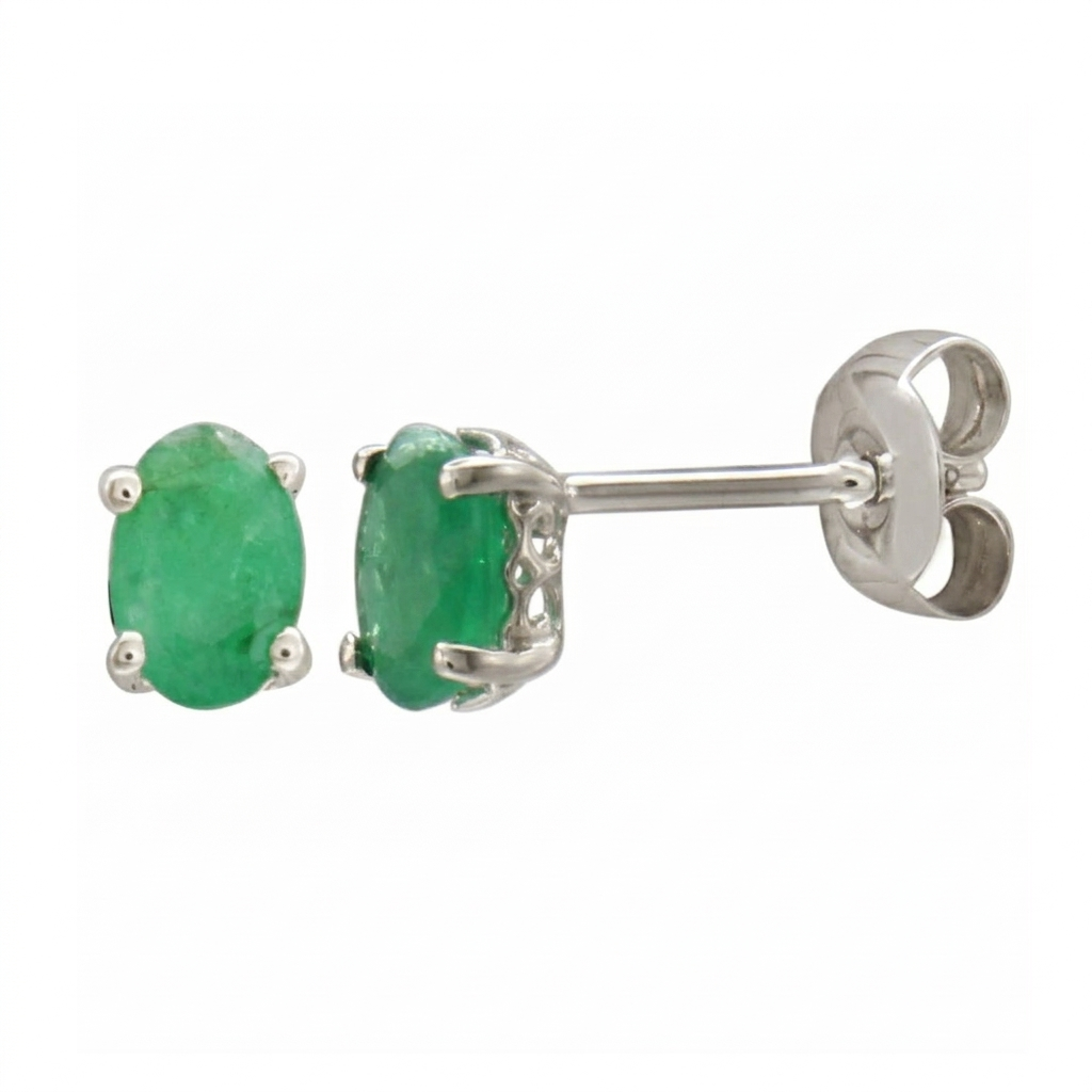 14K White Gold - Emerald