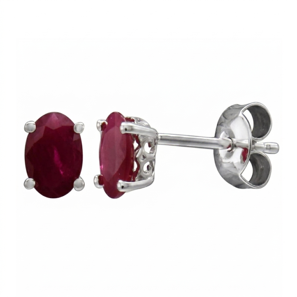 14K White Gold - Ruby