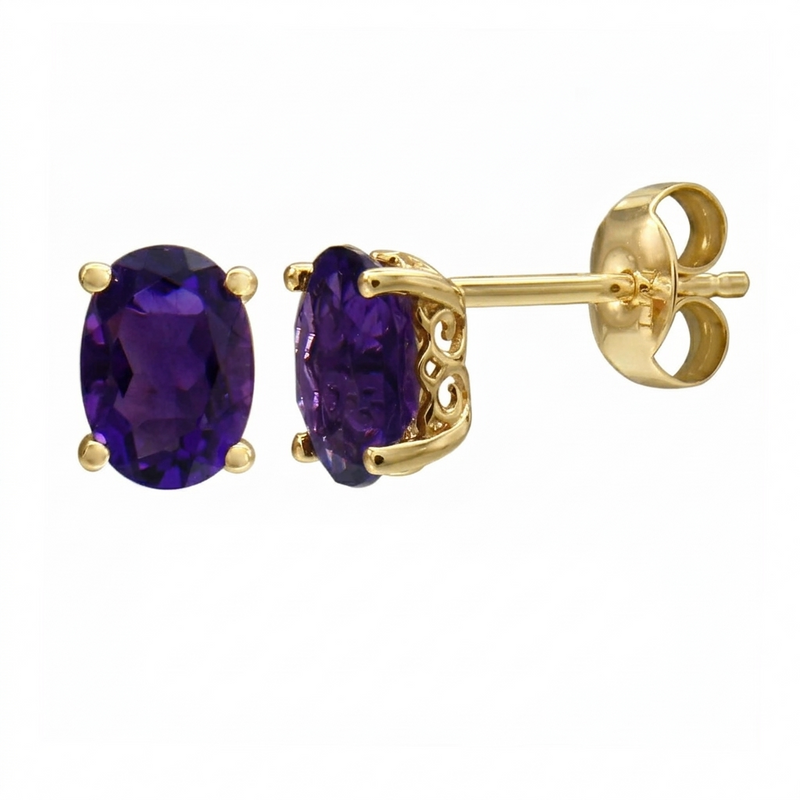 14K Yellow Gold - Amethyst