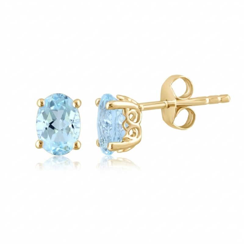 14K Yellow Gold - Aquamarine