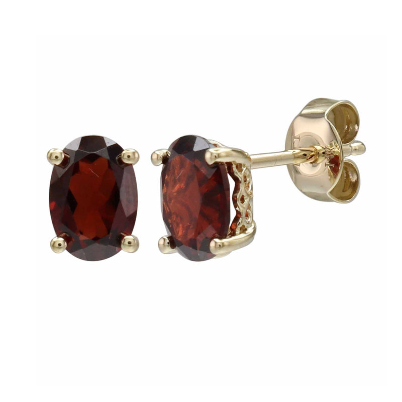 14K Yellow Gold - Garnet
