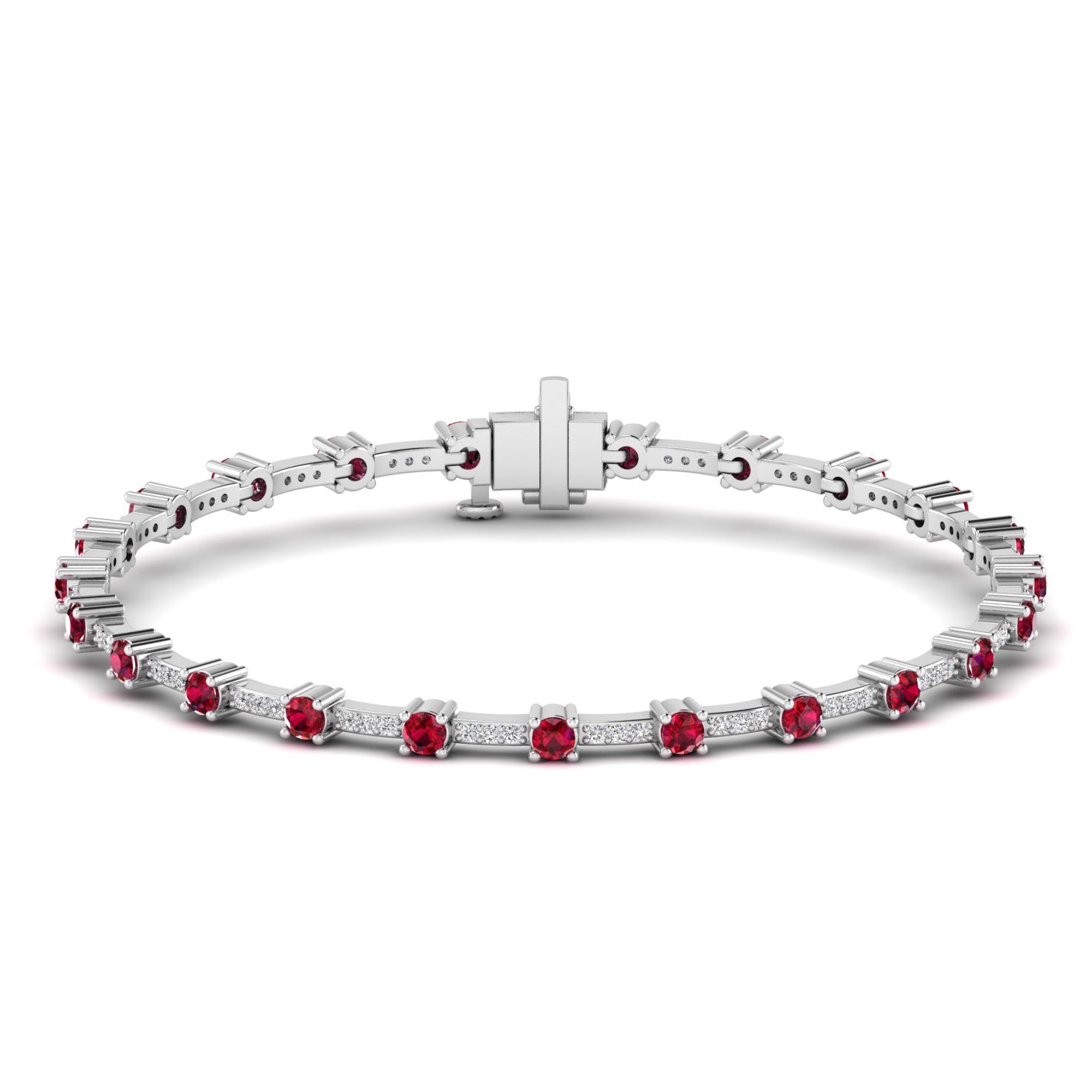 14K White Gold - Ruby