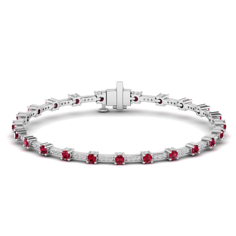 14K White Gold - Ruby