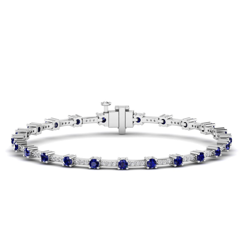 14K White Gold - Sapphire
