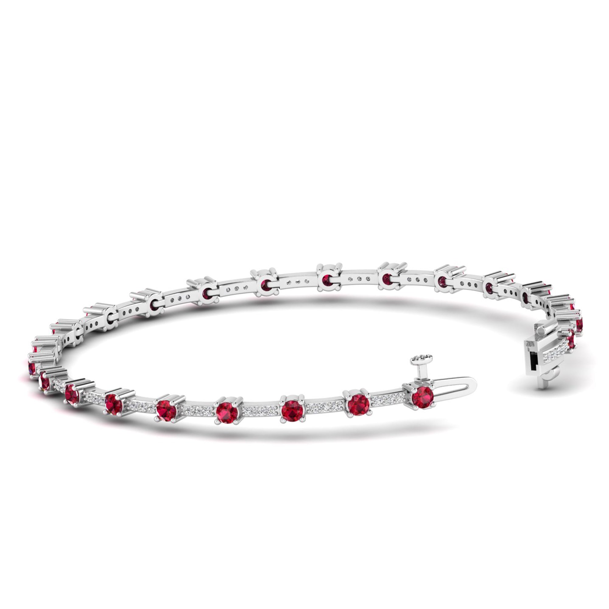 14K White Gold - Ruby