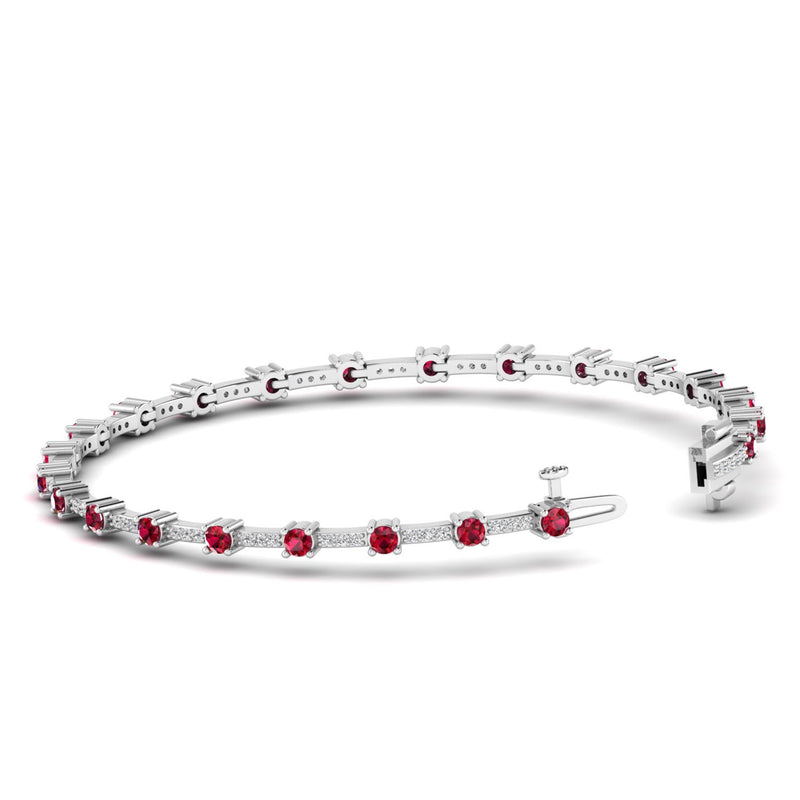 14K White Gold - Ruby