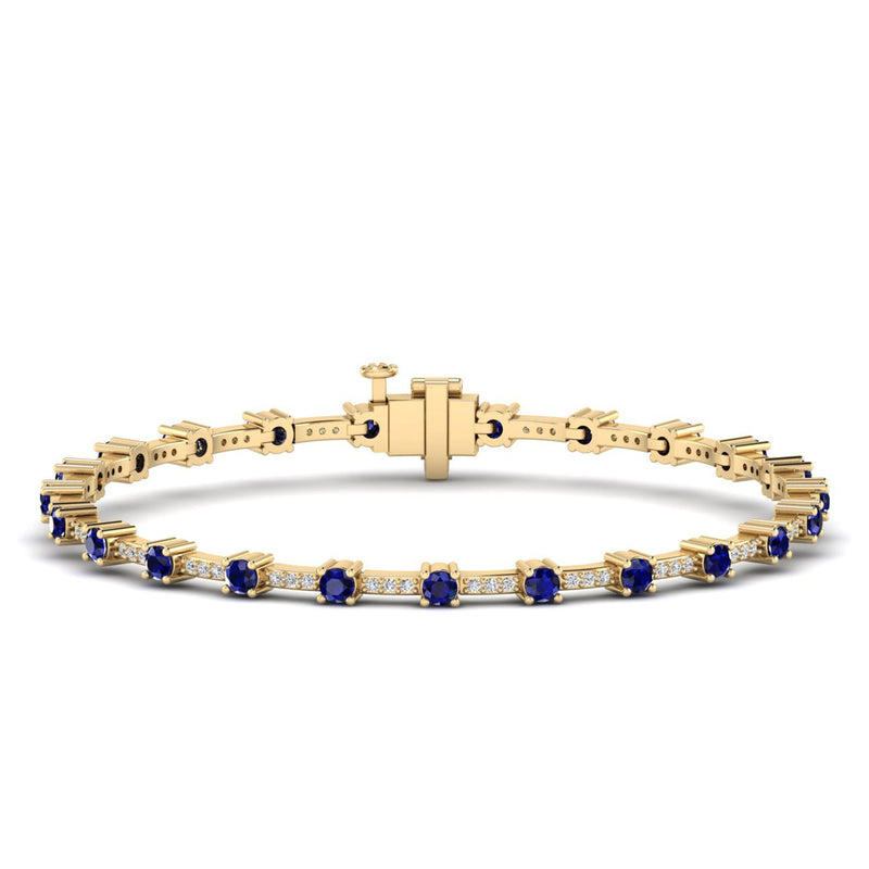 14K Yellow Gold - Sapphire