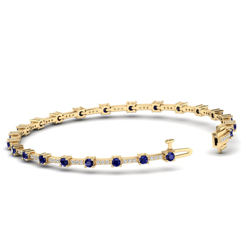 14K Yellow Gold - Sapphire