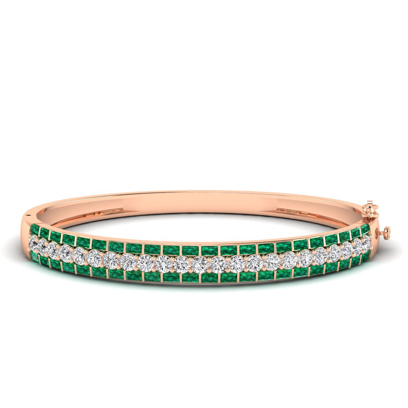 14K Rose Gold - Emerald