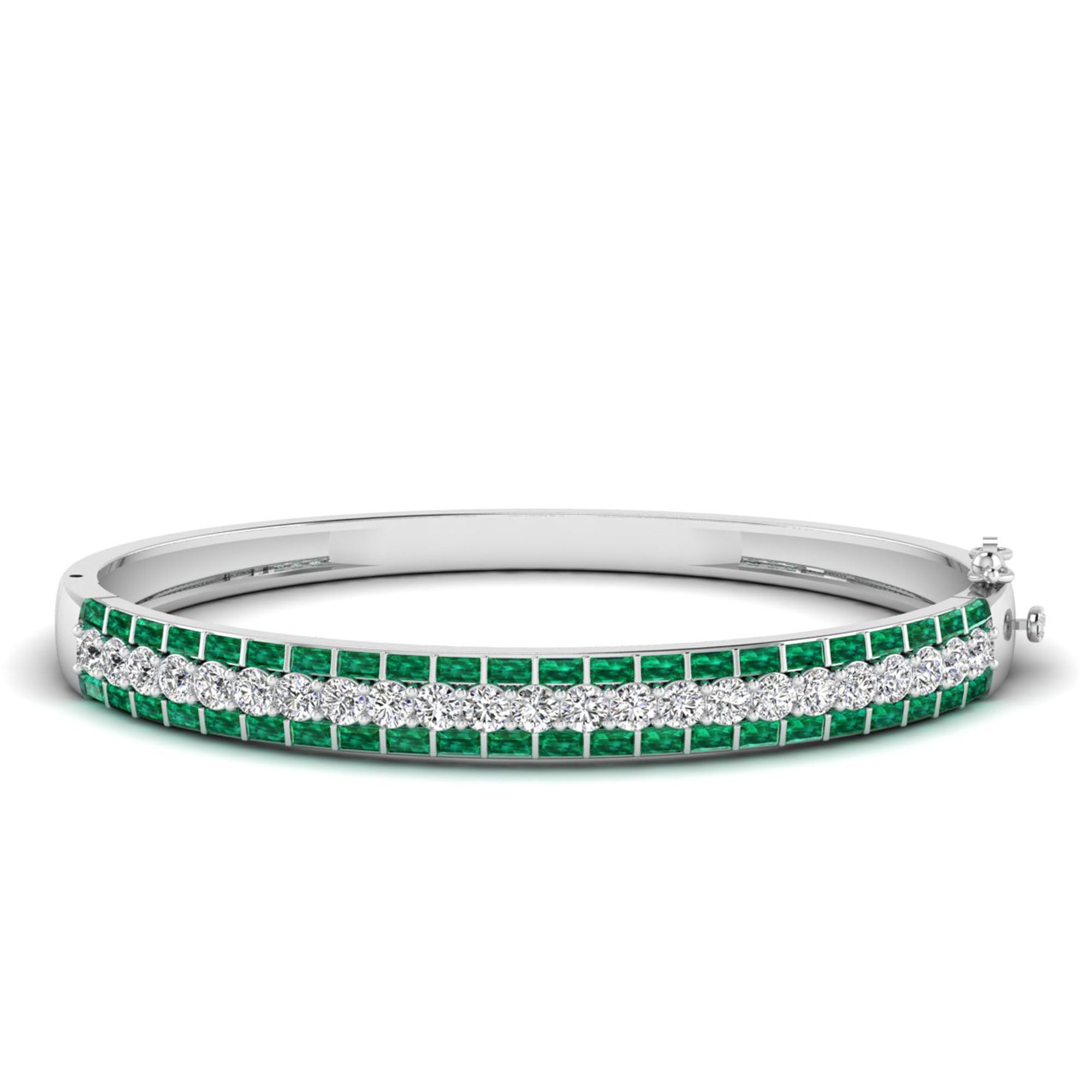 14K White Gold - Emerald