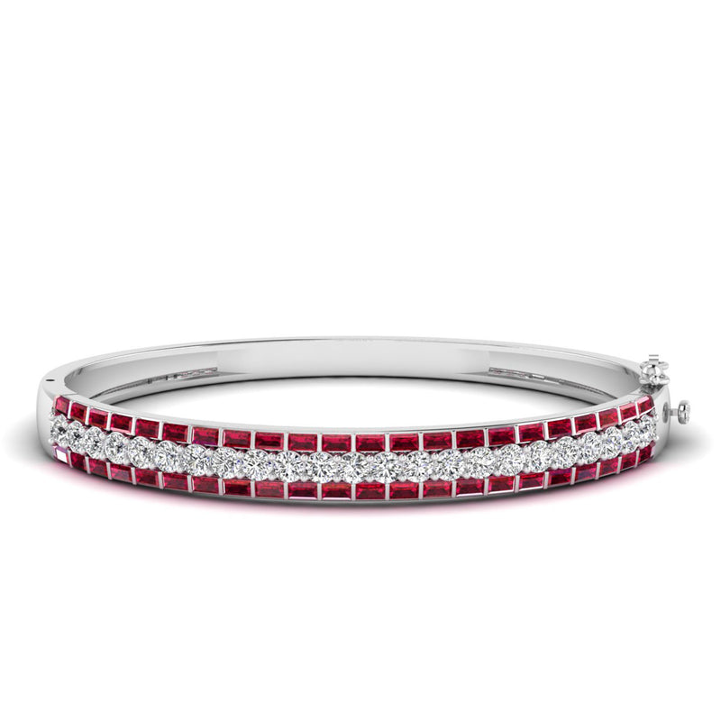 14K White Gold - Ruby