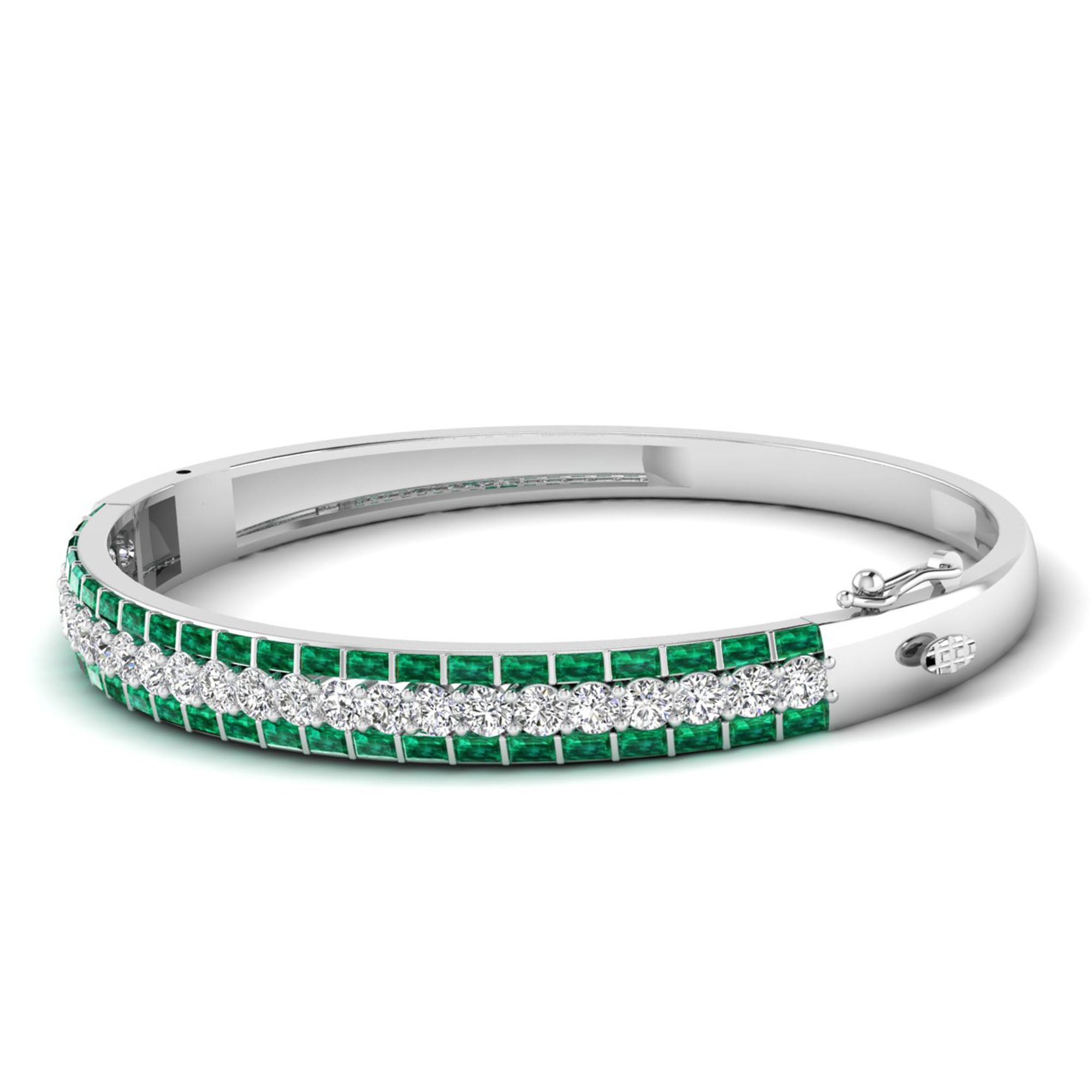 14K White Gold - Emerald