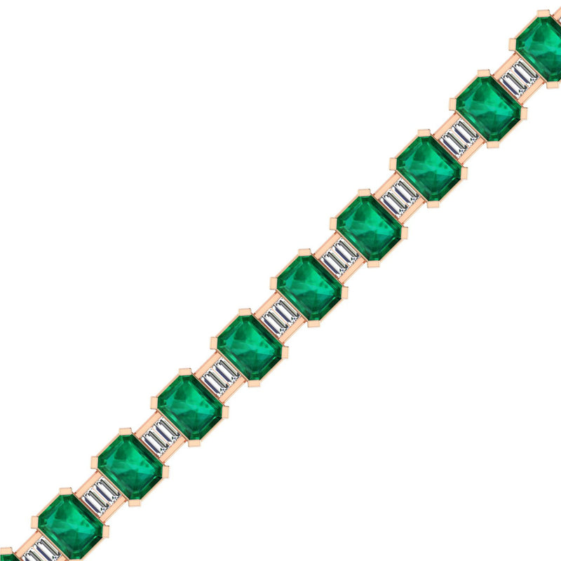 14K Rose Gold - Emerald