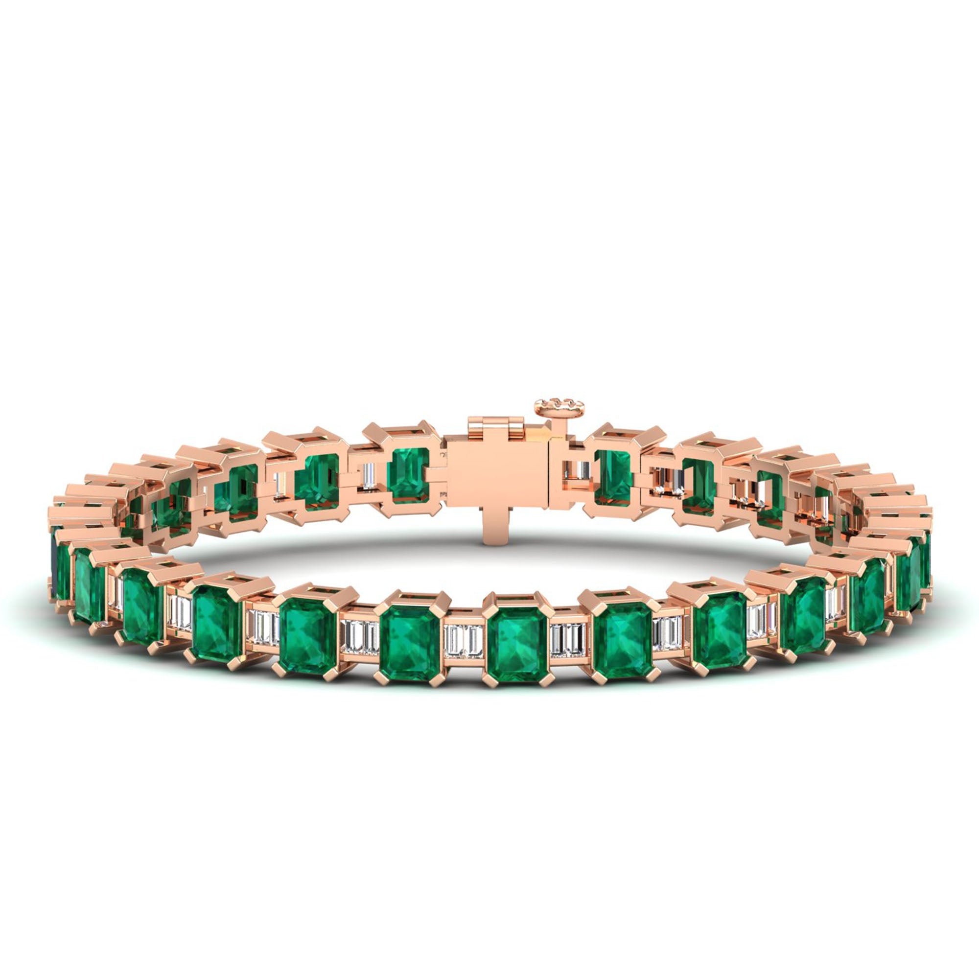14K Rose Gold - Emerald