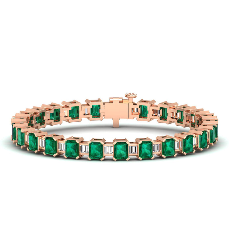14K Rose Gold - Emerald