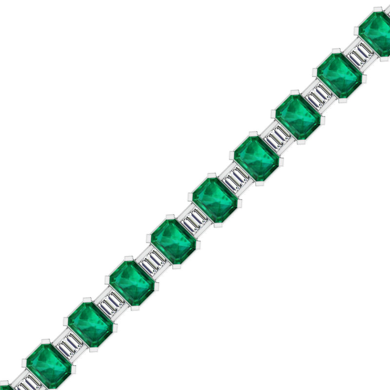 14K White Gold - Emerald