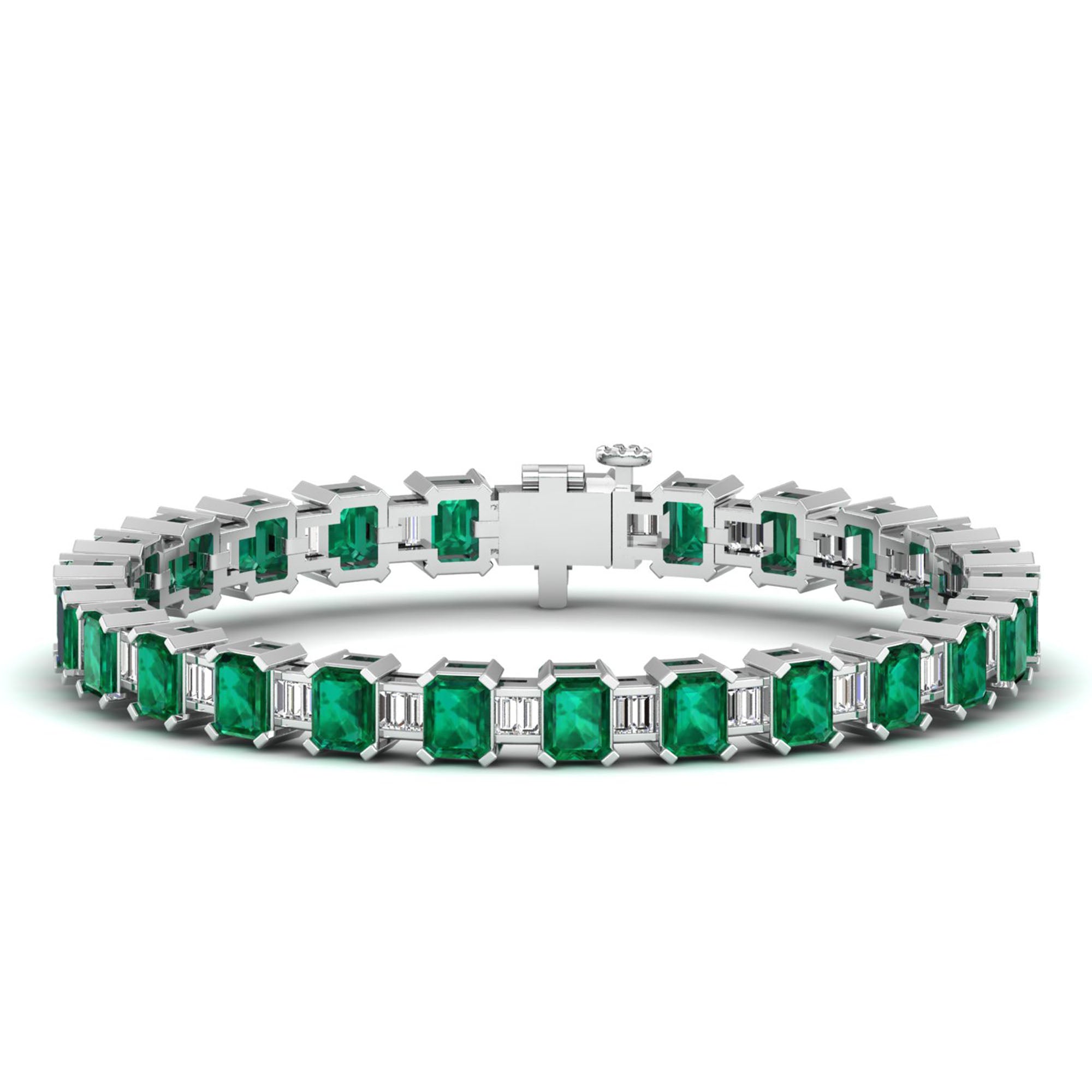 14K White Gold - Emerald