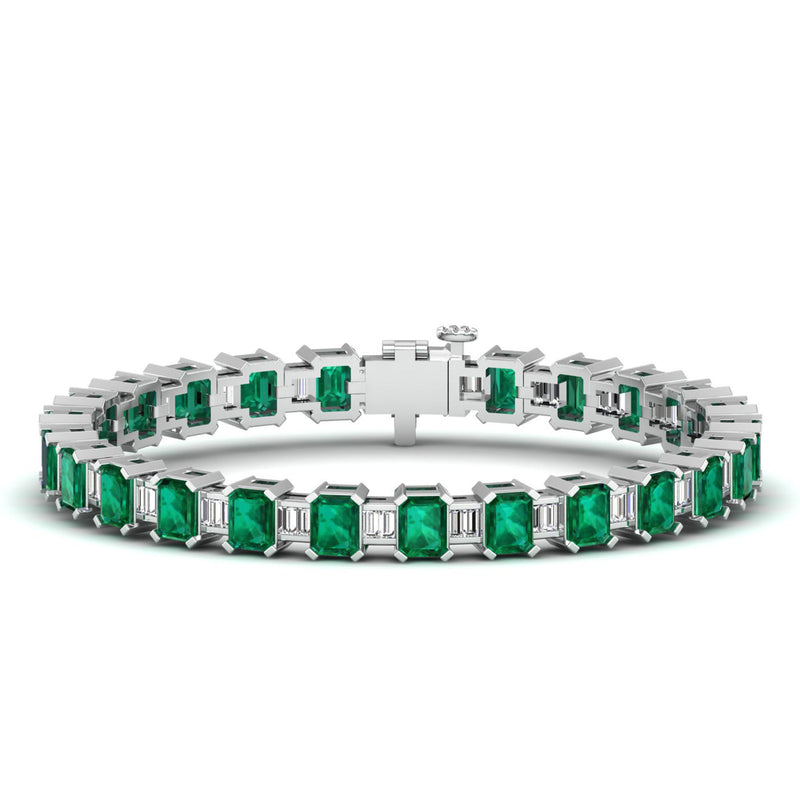 14K White Gold - Emerald