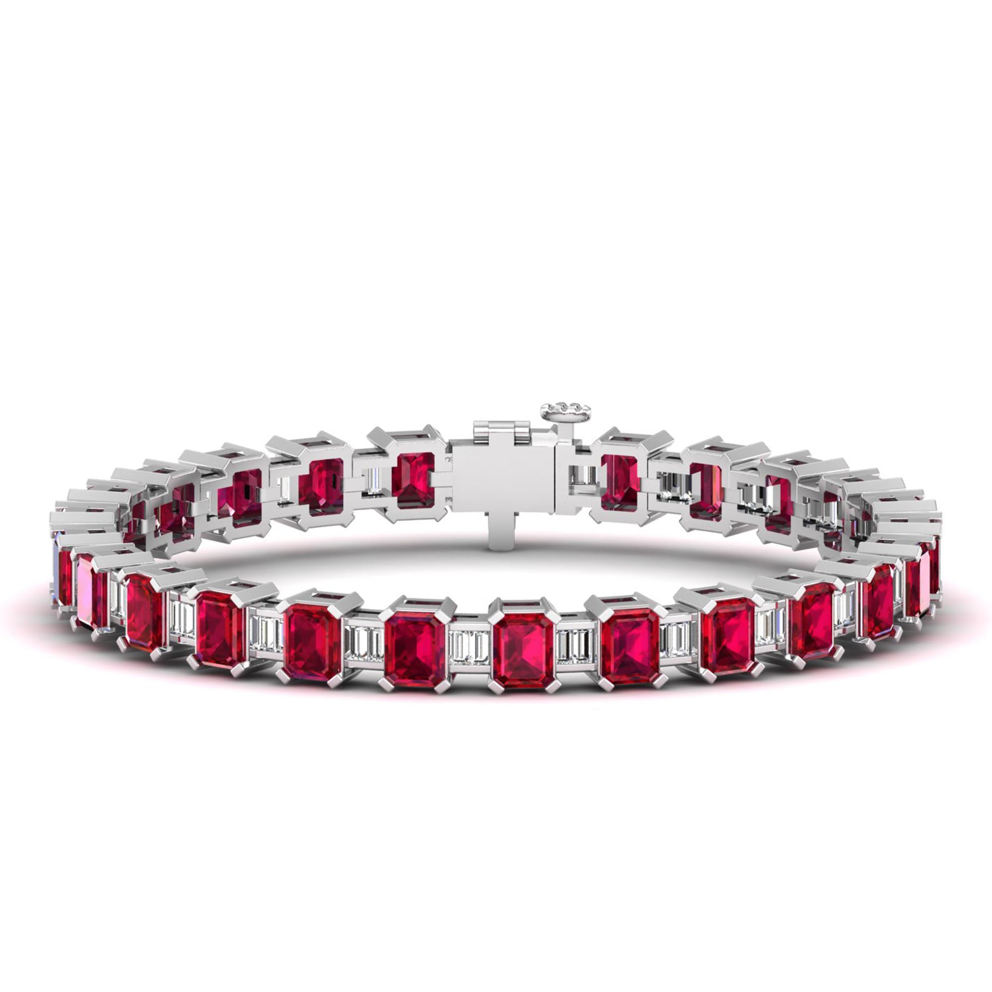 14K White Gold - Ruby