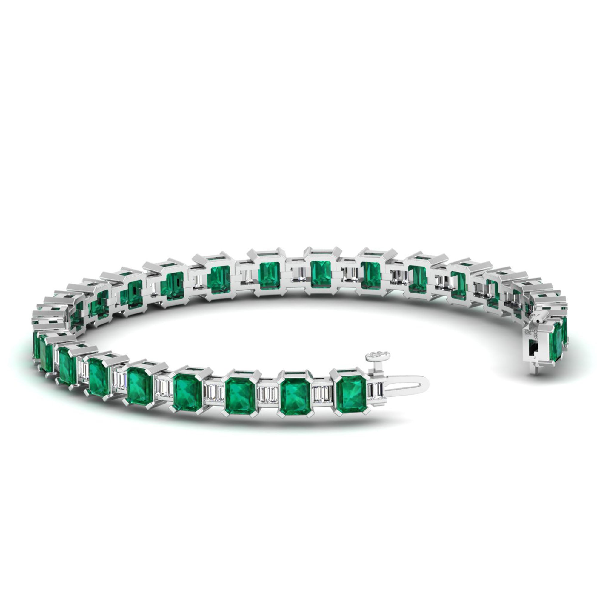 14K White Gold - Emerald
