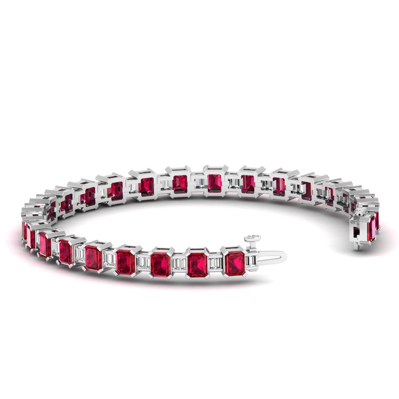 14K White Gold - Ruby