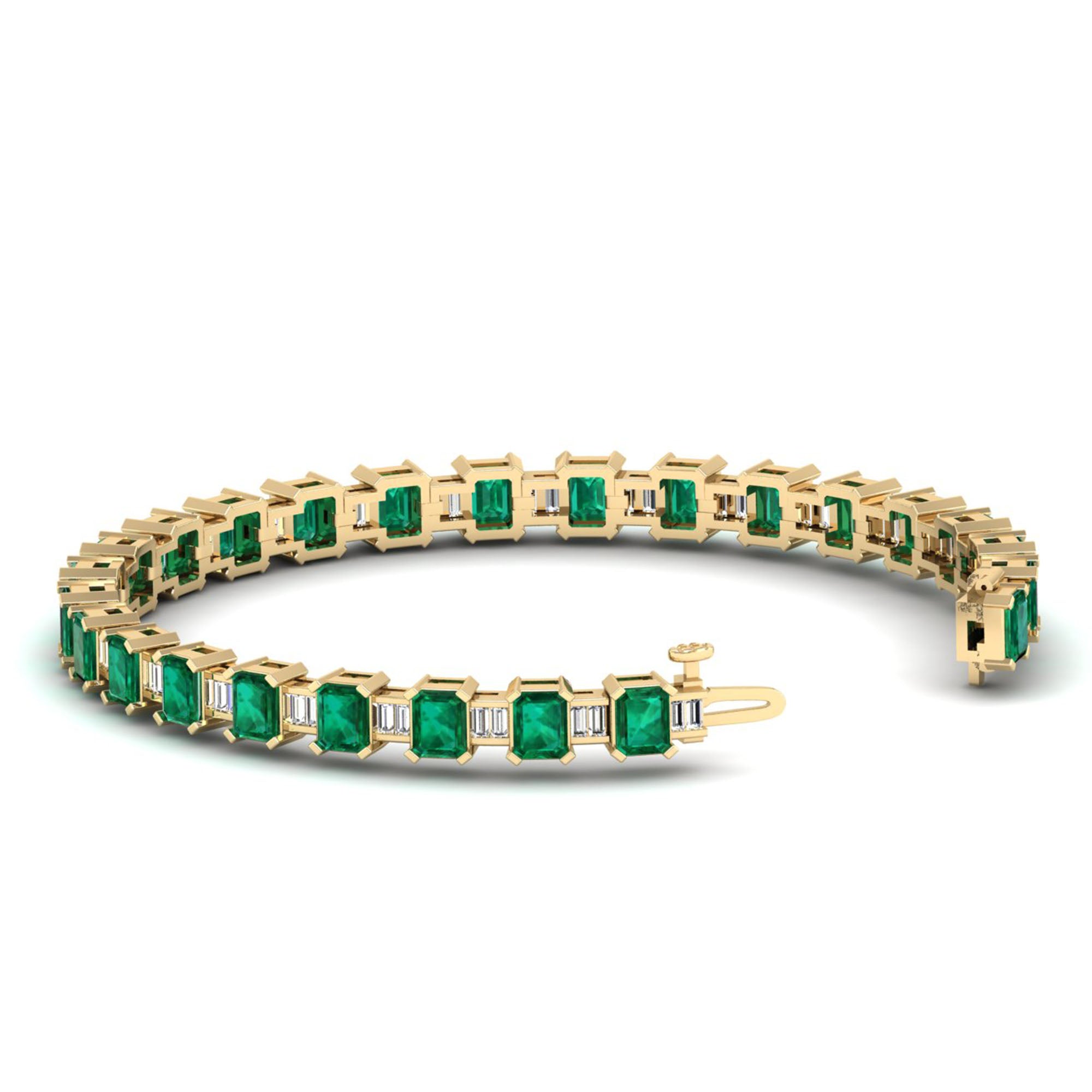 14K Yellow Gold - Emerald